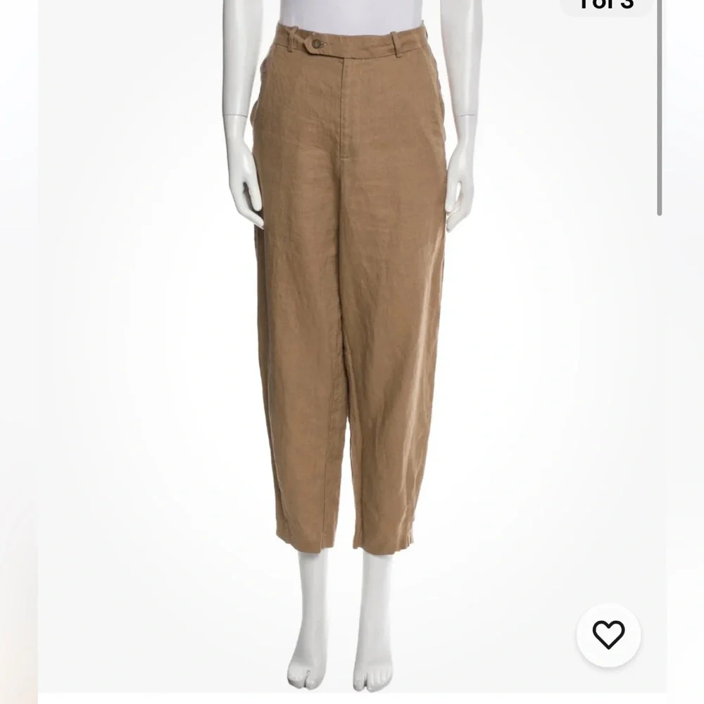 Reformation Linen Straight Leg Beige Pants